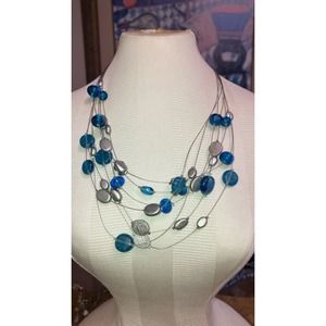 Lia Sophia RETIRED Caspian Sea Multi Strand Beaded Necklace